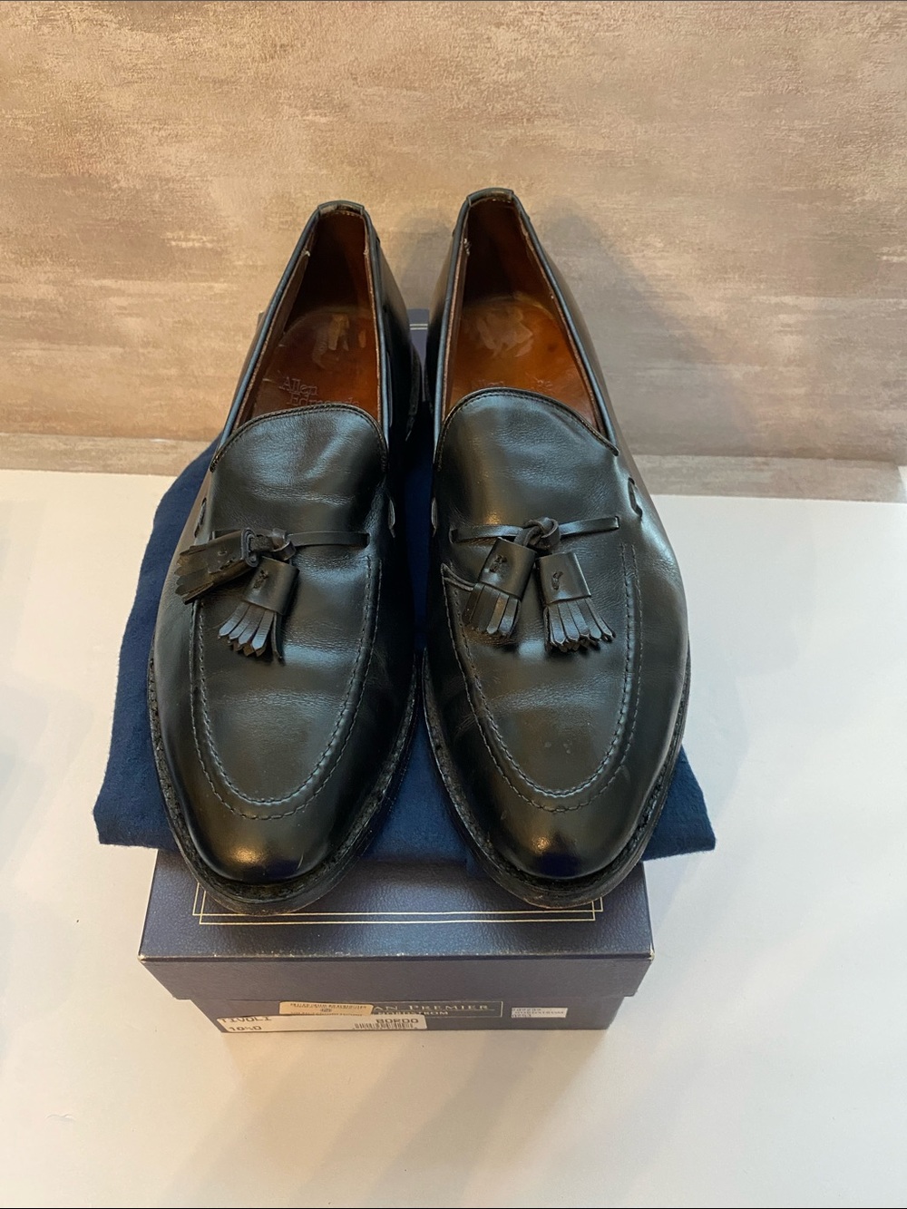 Nordstrom Black Italian Leather Tassel Loafers - Men's Slip-Ons Size 11